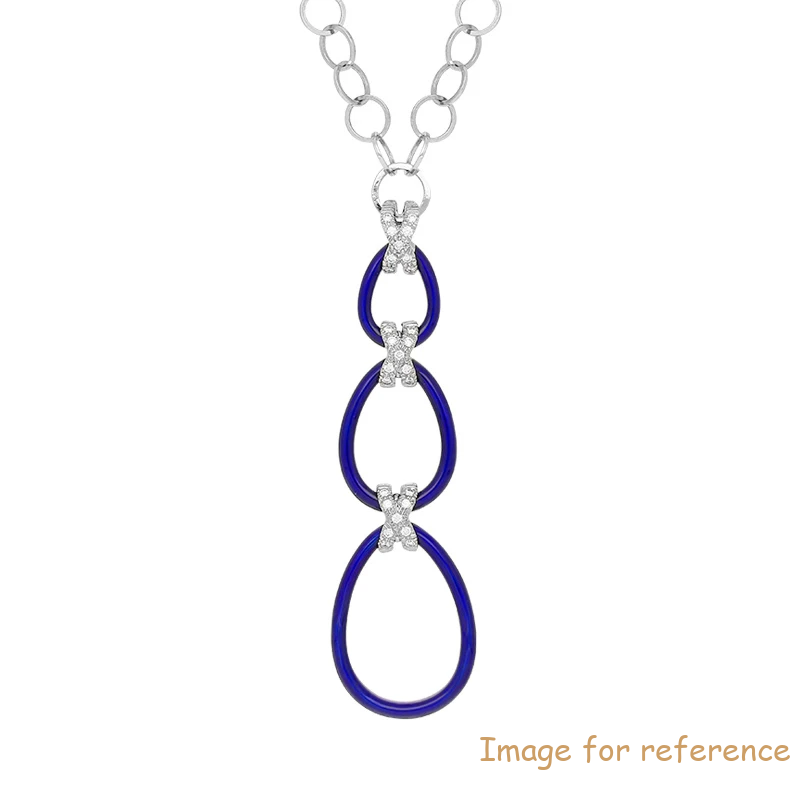 CZ White Gold plated silver Loop Necklace wholesale Custom 925 Silver Jewelry supplier