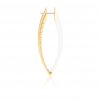 Custom Large 18kt gold hoop earrings with white enamel design wholesale Italian Mens Womens Jewelry