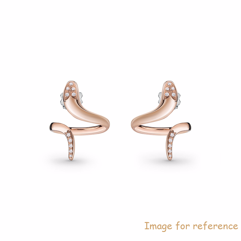 Custom Pink gold plated silver CZ earrings design wholesale men women Italian silver jewelry