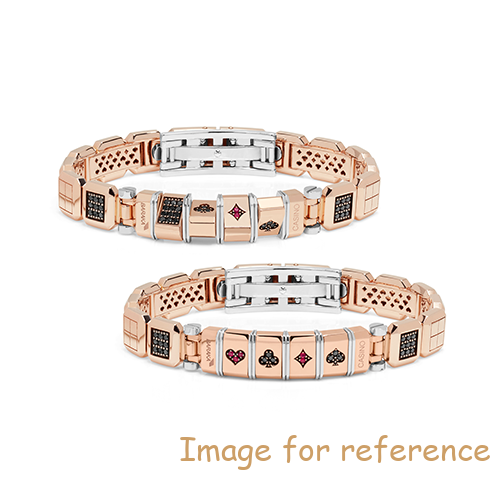 Custom made Italian Mens Jewelry rose gold plated silver bracelet