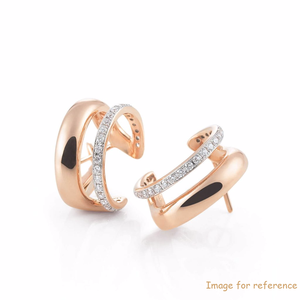 Custom made rose glod plated stud earrings 925 Sterling Silver Manufacturers Wholesaler