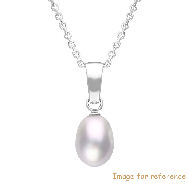 Sterling Silver Grey Pearl Drop Necklace wholesale custom fine jewelry supplier