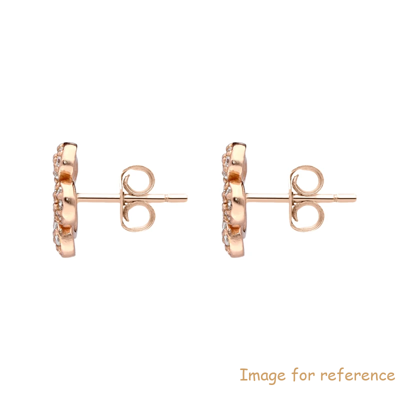 Sterling Silver Rose Gold Flower Stud Earrings Custom Silver Jewelry Supplier Wholesalers