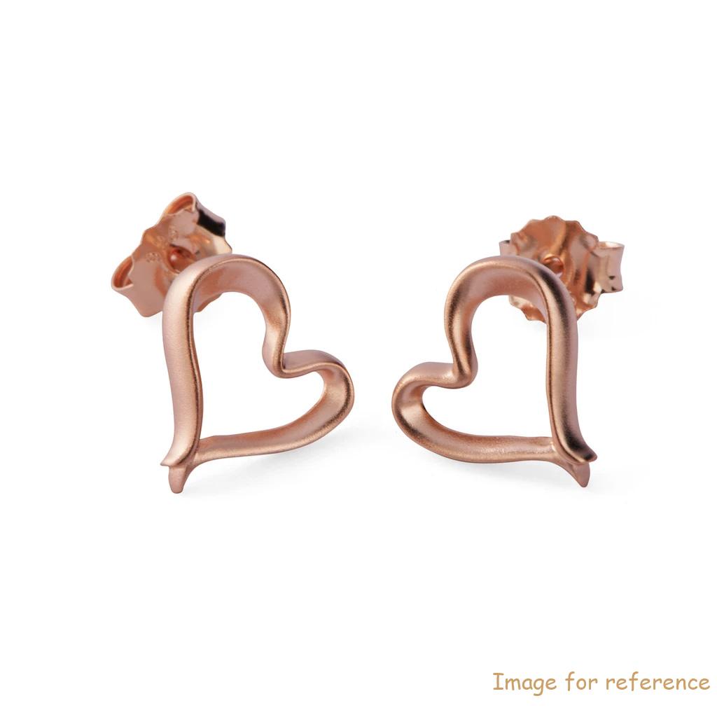 Sterling Silver Rose Gold Heart Stud Earrings wholesale custom fine jewelry