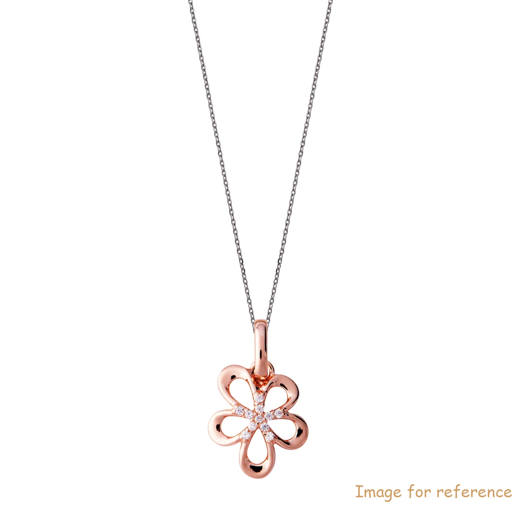 Sterling Silver Rose Gold Plated Open Flower Necklace wholesale Custom 925 Silver Jewelry supplier