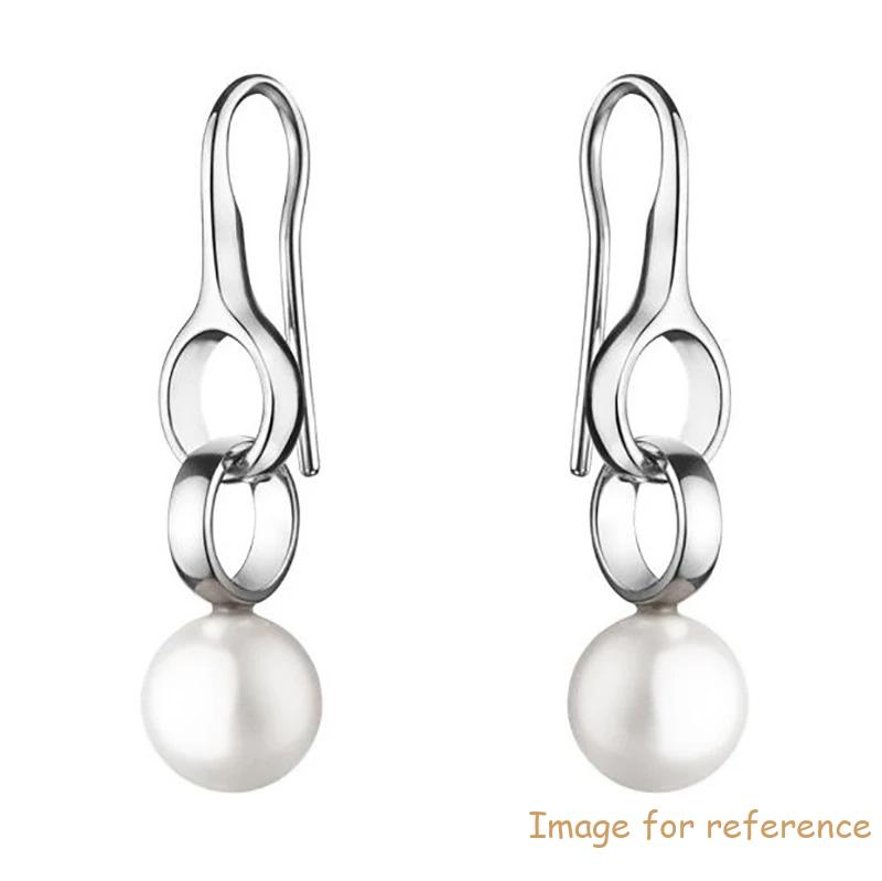 Sterling Silver White Pearl Drop Earrings Custom Design 925 Silver Jewelry Suppliers Wholesaler