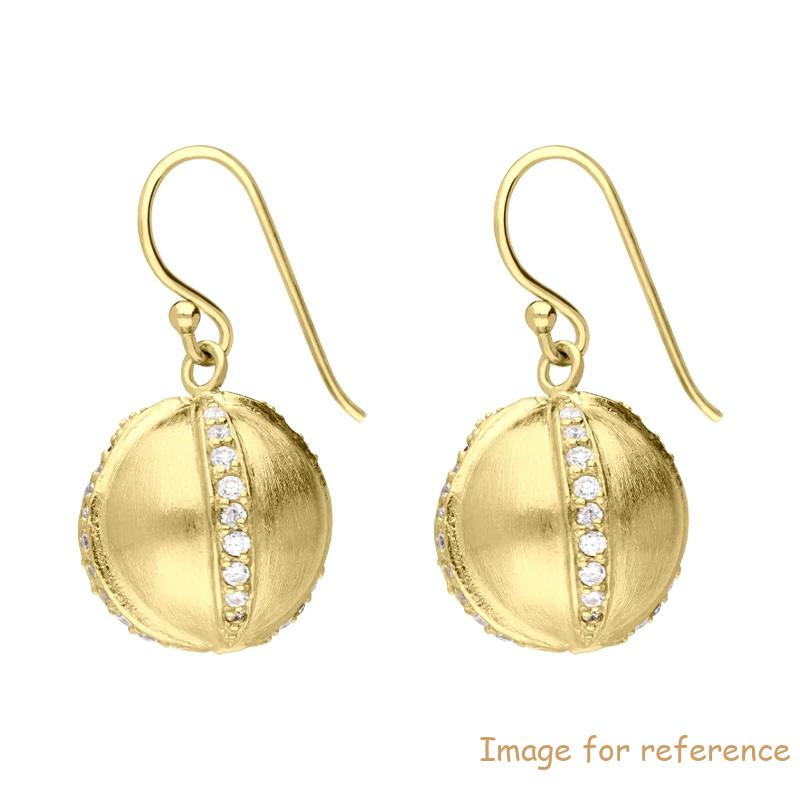 Sterling Silver Yellow Gold Plated Ball Drop Earrings wholesale Custom 925 Silver Jewelry supplier