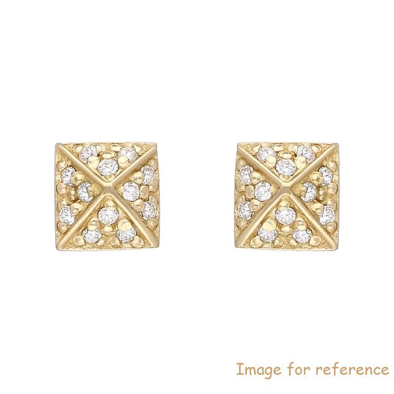 Sterling Silver Yellow Gold Plated Stud Earrings wholesale Custom Silver Jewelry supplier