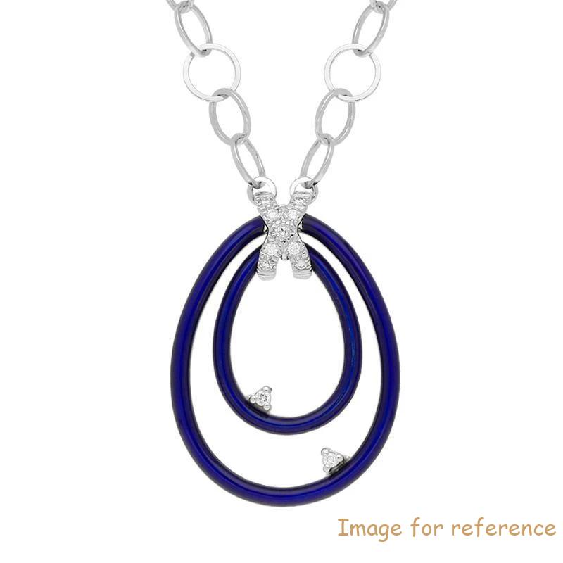 White Gold plated CZ Loop Necklace wholesale Custom 925 Silver Jewelry supplier