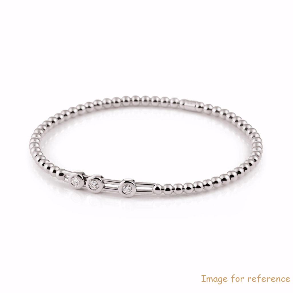 White gold plated silver bracelet wholesale Custom 925 เครื่องประดับเครื่องประดับเงินสเตอร์ลิงจีน