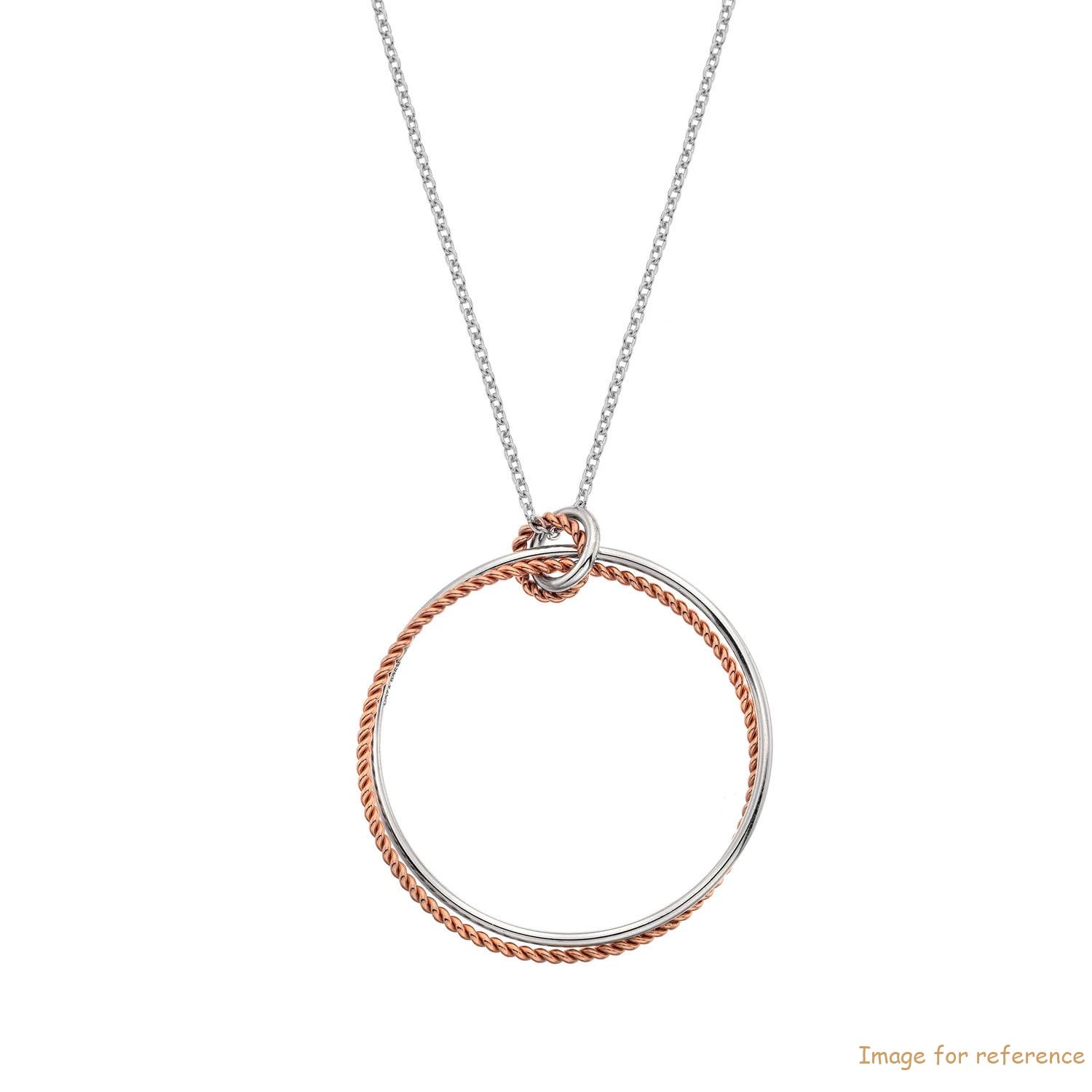 Wholesale Customized Jewelry Circle Sterling Silver Rose Gold Plated Necklace OEM ODM supplier