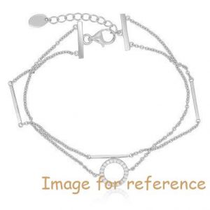 Wholesale Jewellery Sterling Silver Double Circle Bar Bracelet OEM custom manufacturer