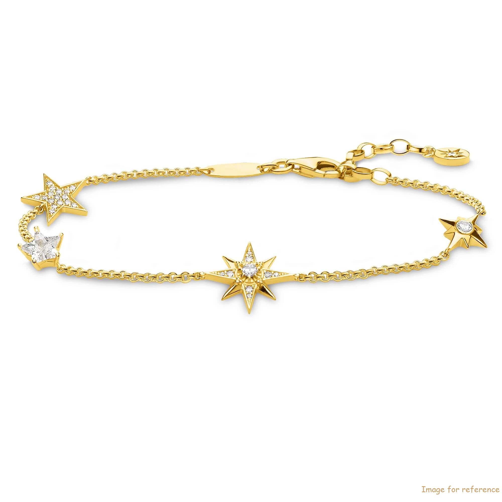 Yellow Gold CZ Magic Stars Bracelet China Custom Design 925 Pedagang Besar Pemasok Perak Sterling