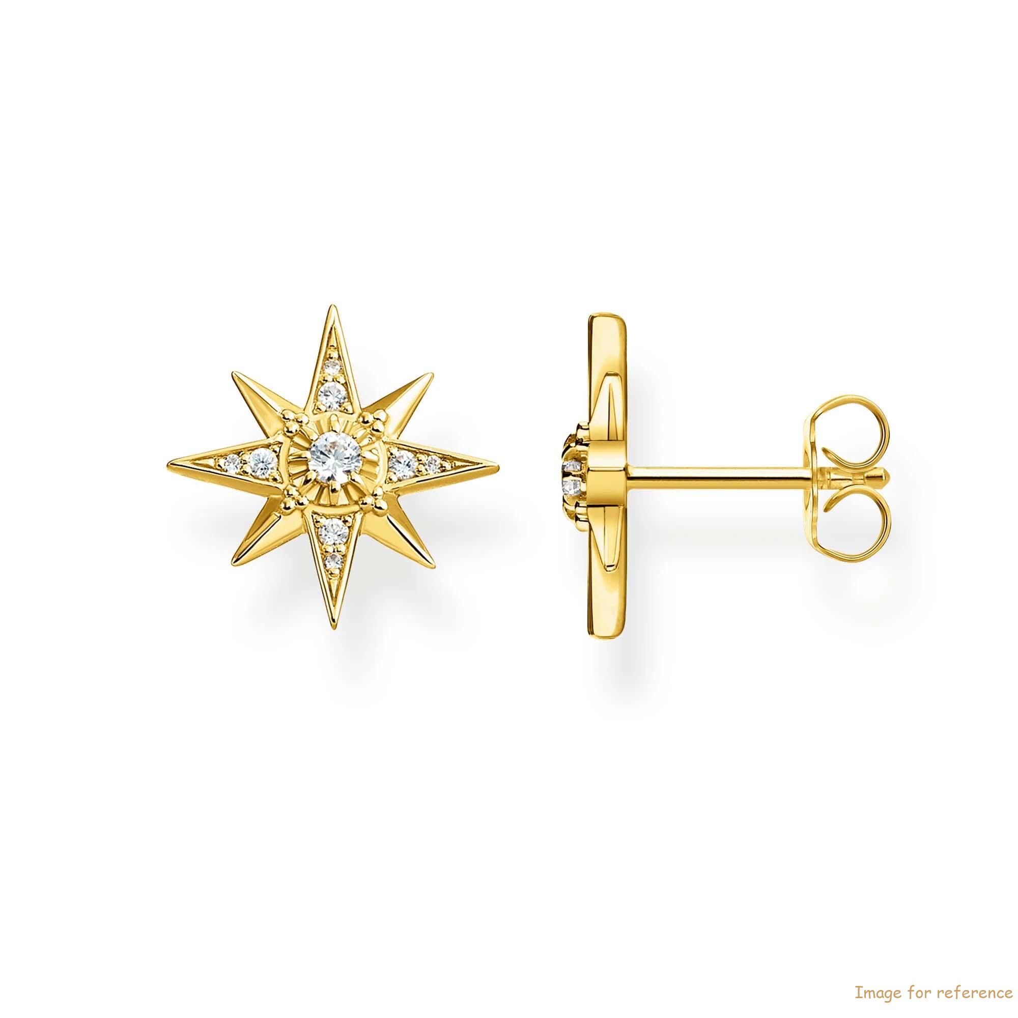 Yellow Gold CZ Magic Stars Earrings custom 925 Sterling Silver Supplier