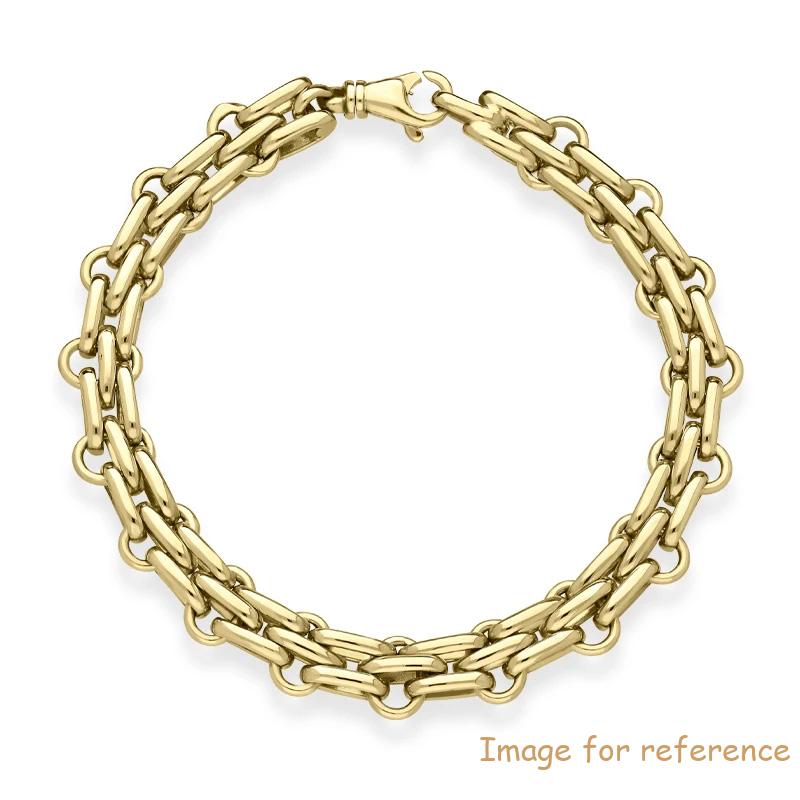 Yellow Gold Chain Double Link Handmade Bracelet China Custom Design 925 Pedagang Besar Pemasok Perak Sterling Yellow Gold Chain Double Link Handmade Bracelet China Custom Design 925 Sterling Silver Supplier Wholesalers