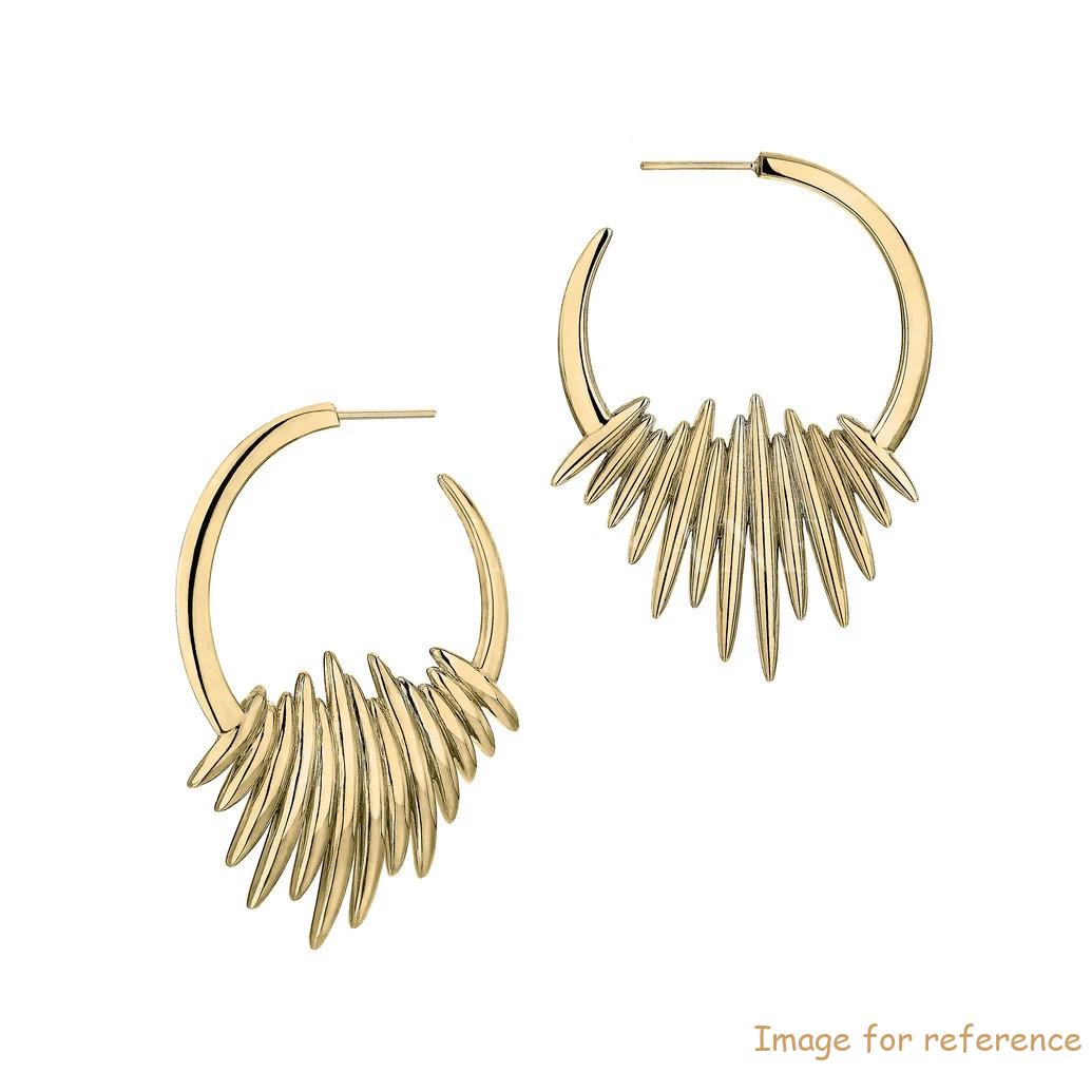 Yellow Gold Plated Hoop Earring Custom Design Sterling Silver Jewelry Suppliers Wholesaler