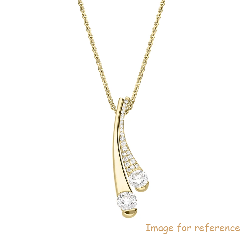 Yellow Gold plated silver Necklace wholesale custom rhodium plating jewelry facotry