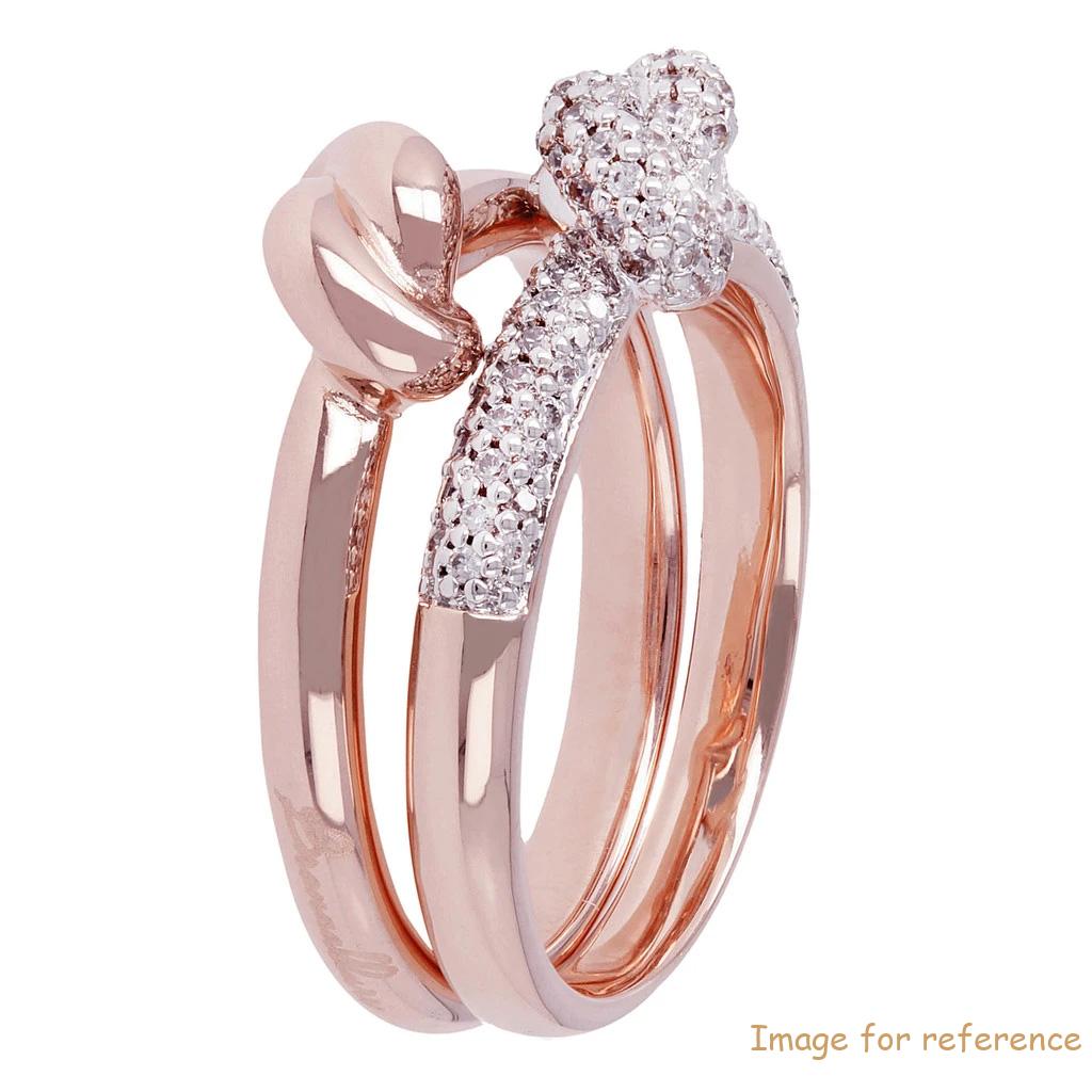 Custom Czechish CZ silver ring in 18K rose gold plated-silver 925