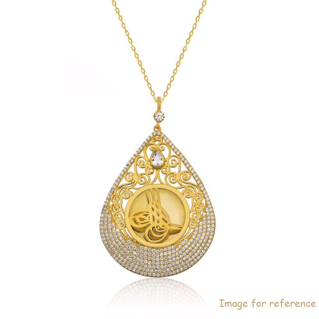 Custom German Drop Silver Necklace made by gold color 925 sterling silver with zircon ornaments design fine jewelry wholesaler suppliers