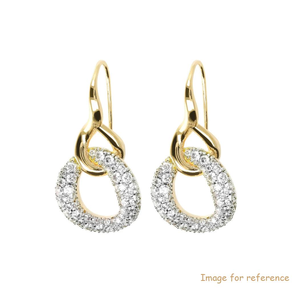 Custom Germany earrings Cubic Zirconia silver earrings in yellow gold design custom fashion jewelry wholesaler suppliers