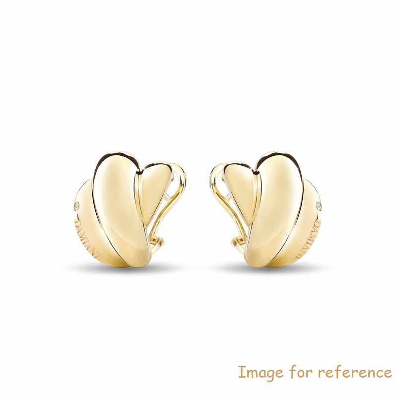 Custom Yellow gold plated in CZ earrings design wholesale men women italy silver jewelry