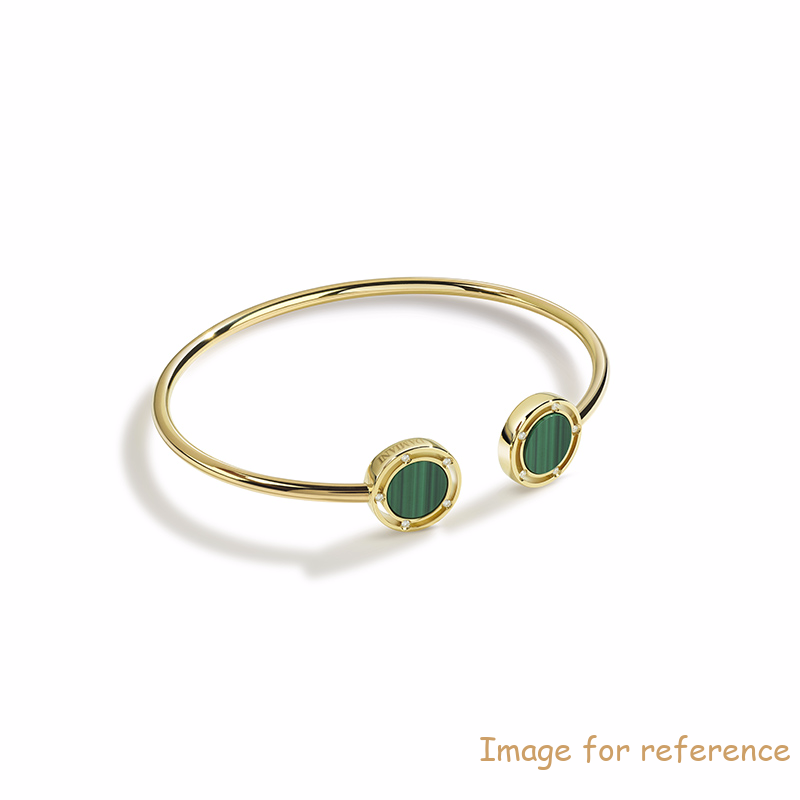 Custom Yellow gold plated malachite silver bracelet design wholesale Italian Mens Womens Jewelry