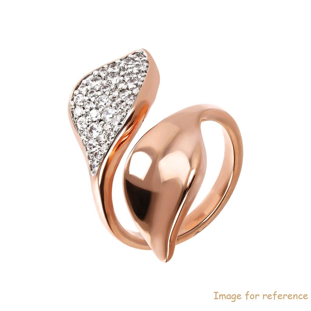 Custom made English ring in 18K Rosè Gold Plating Cubic Zirconia