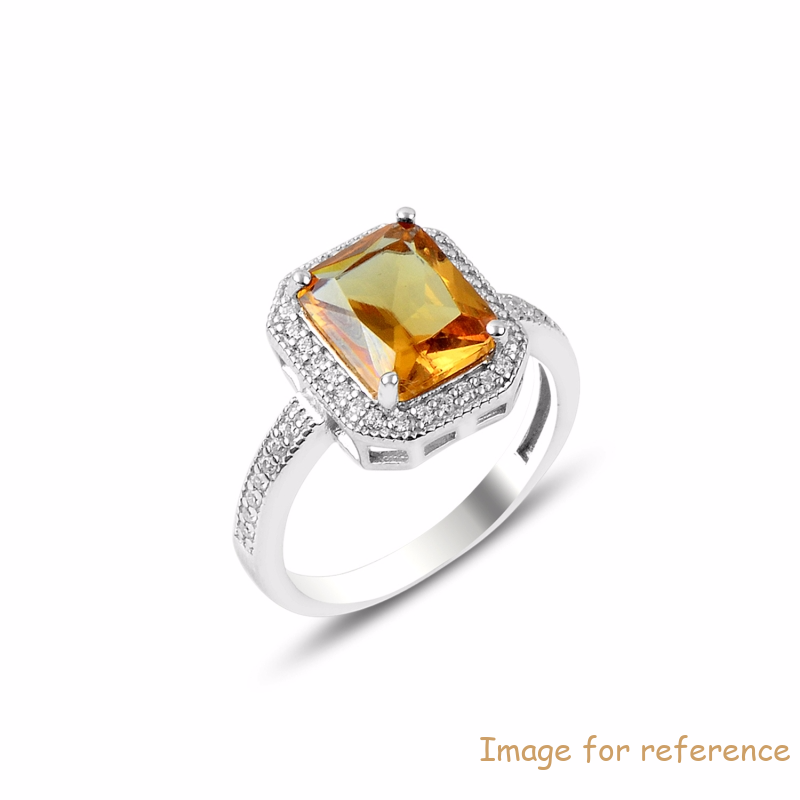 Custom made Kuwait CZ silver ring rhodium gold plated silver jewelry supplier and wholesaler