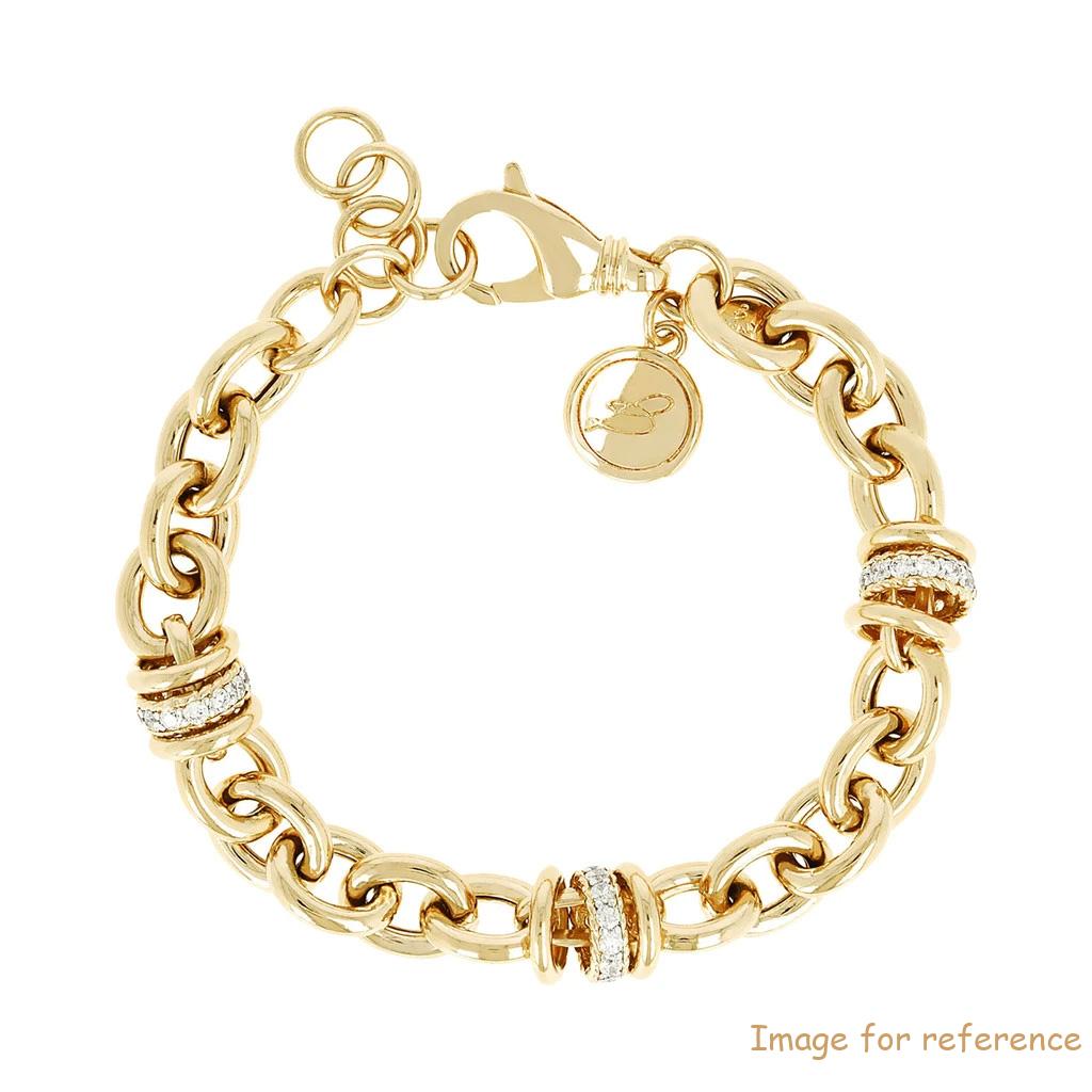 Custom make CZ Details Bracelet Yellow Gold Sterling Silver Plated Jewelry manufacturer and wholesaler