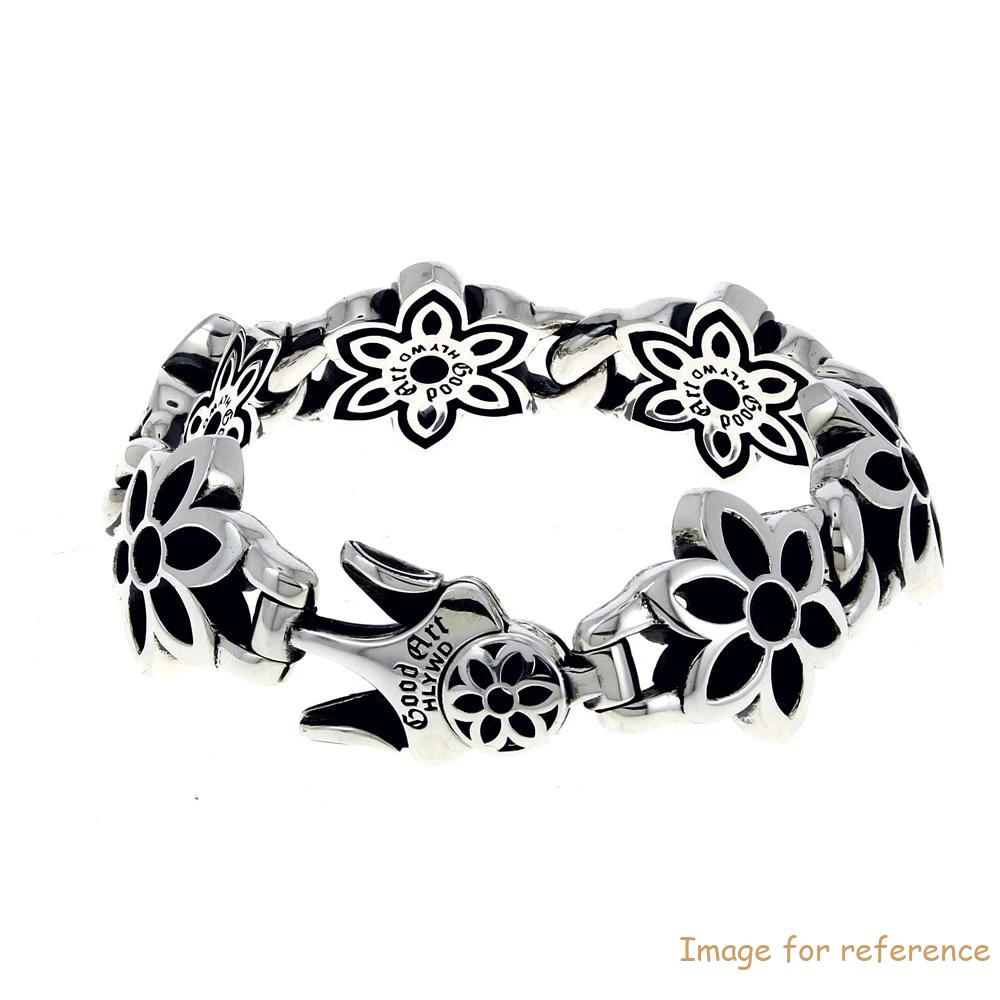 Custom silver bracelet rosette links Sterling Silver Plated Jewelry manufacturer and wholesaler
