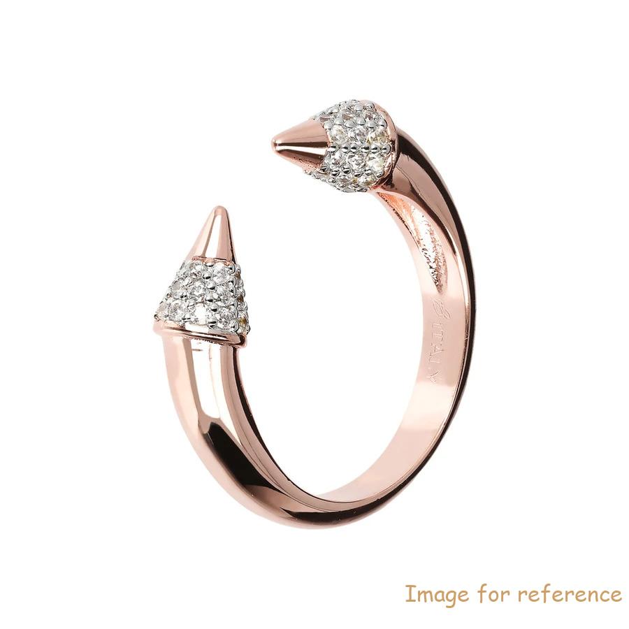 Franse 18k roosgoud silwer ringe Sterling Silwer Cubic Zirconia Ring pasgemaakte groothandelaar