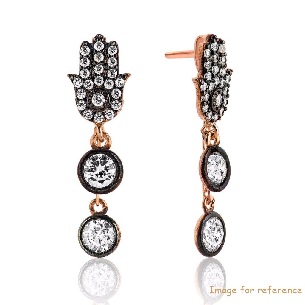 Russian Custom women earrings Wholesale 925 Sterling Silver Cubic Zirconia jewerly manufacturer