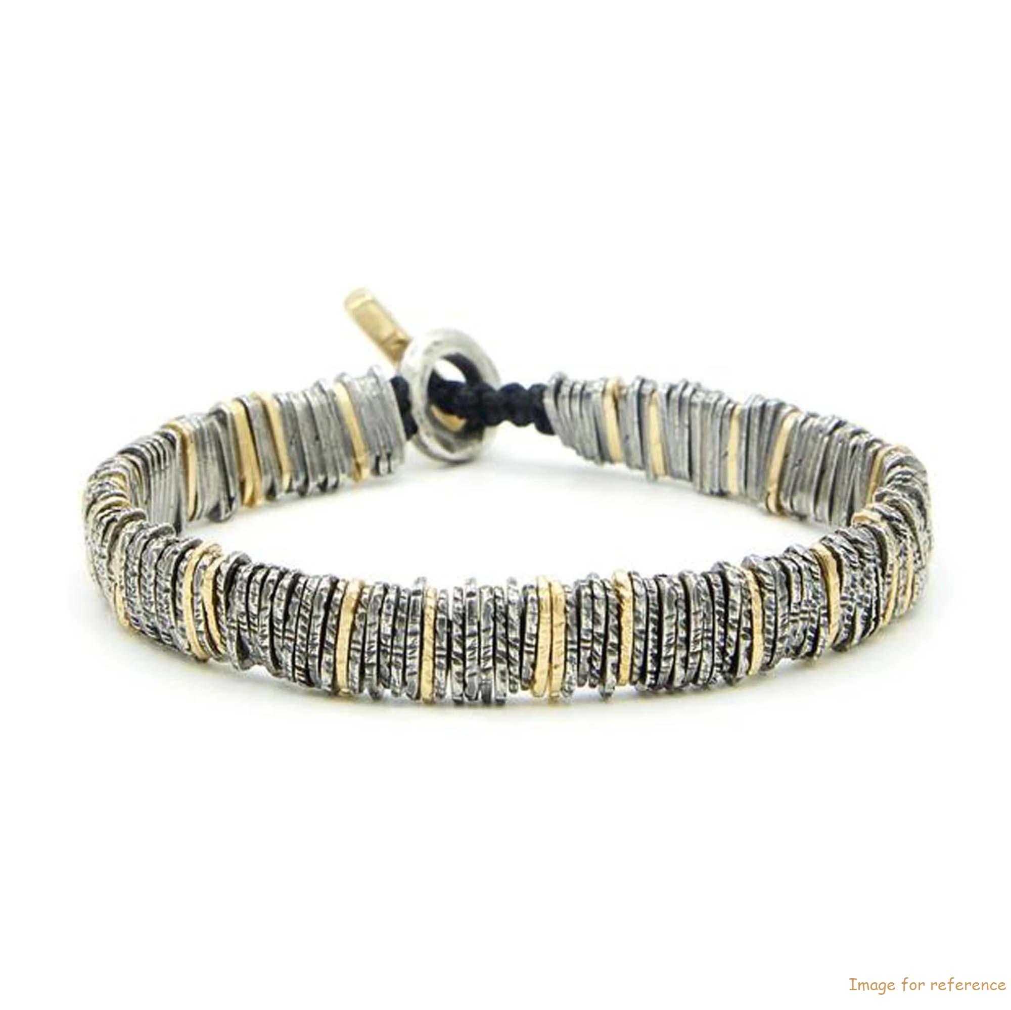 18K yellow gold in silver bracelet make custom designed jewelry supplier