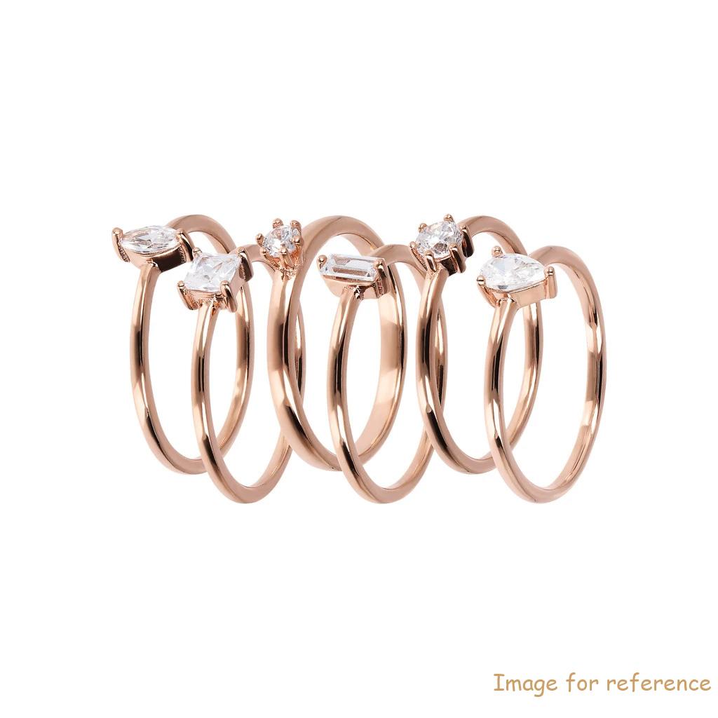 18K Gold Rose preenchido em zircão Silver Ring Jewelry Factory Fabricantes por atacado