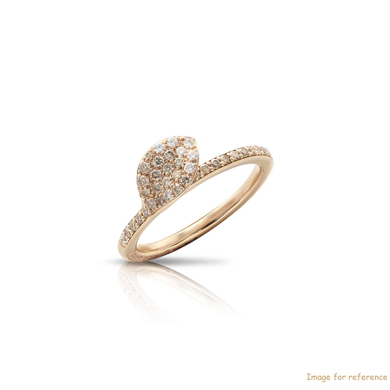 Custom 18k Rose Gold Diamond Leaf Ring women's fine jewelry designer