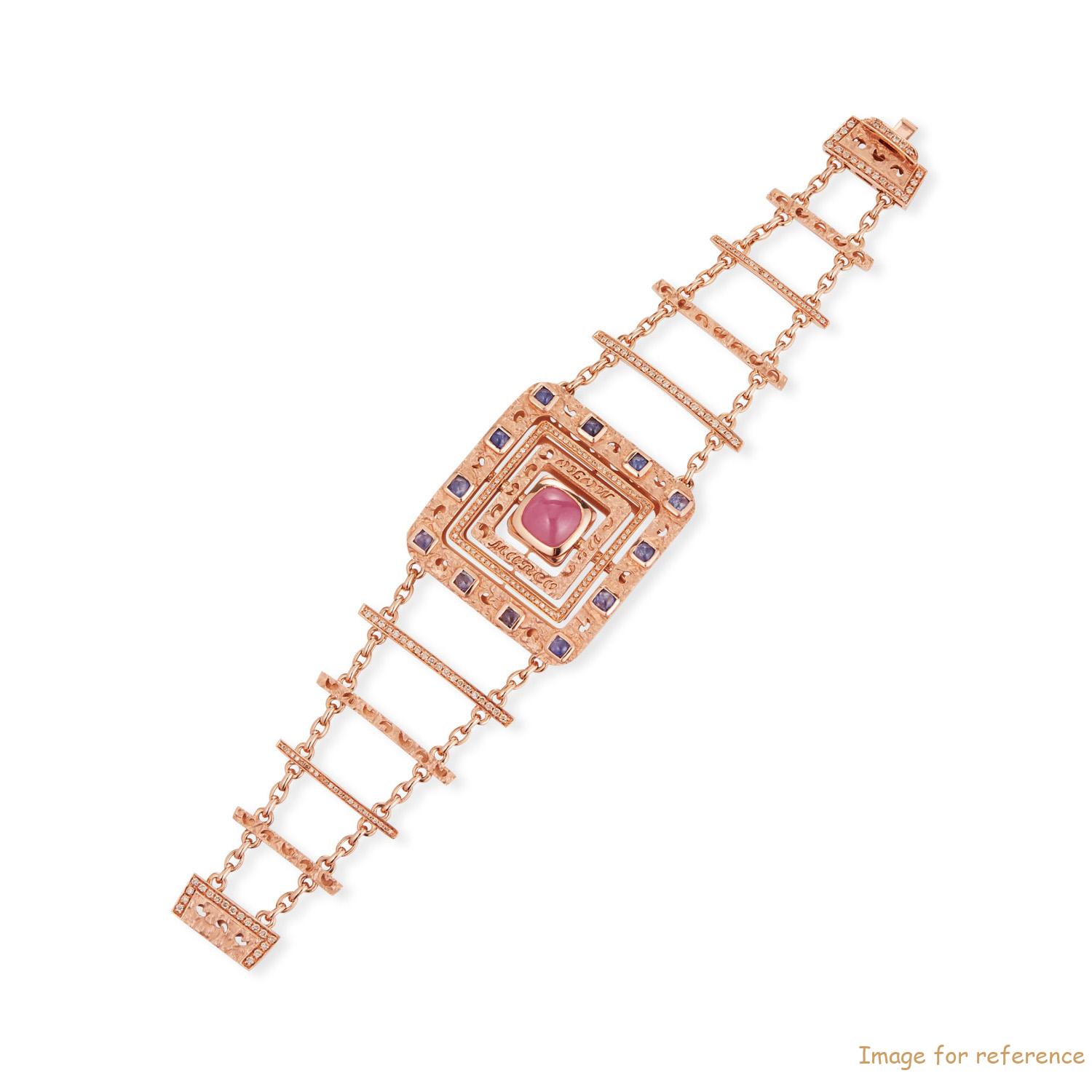 Custom 18k Rose Gold vermail silver Square Chain Bracelet 20 years experience in jewelry manufacturing