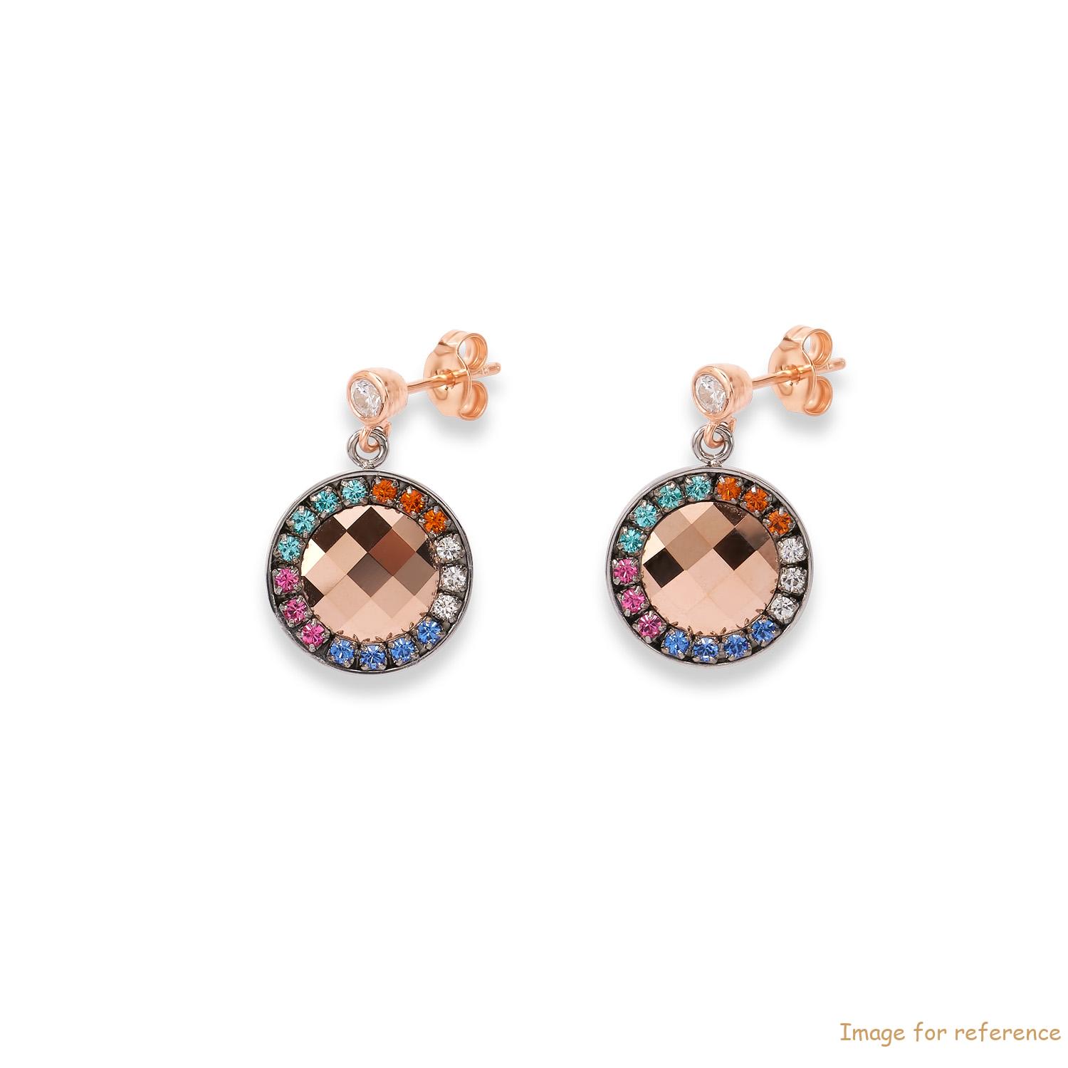 Custom 18k rose gold filled silver earring CZ jewelry wholesaler