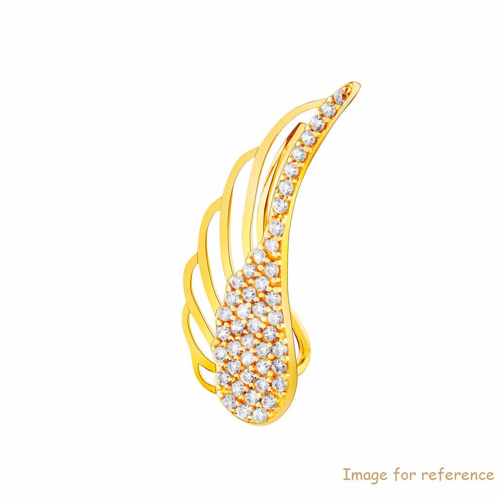 Custom Yellow Gold Ear Cuff with Cubic Zirconia women's fine jewelry designer
