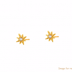 Boucles d'oreilles en or jaune personnalisées avec fournisseur de bijoux fins de zircone cubique