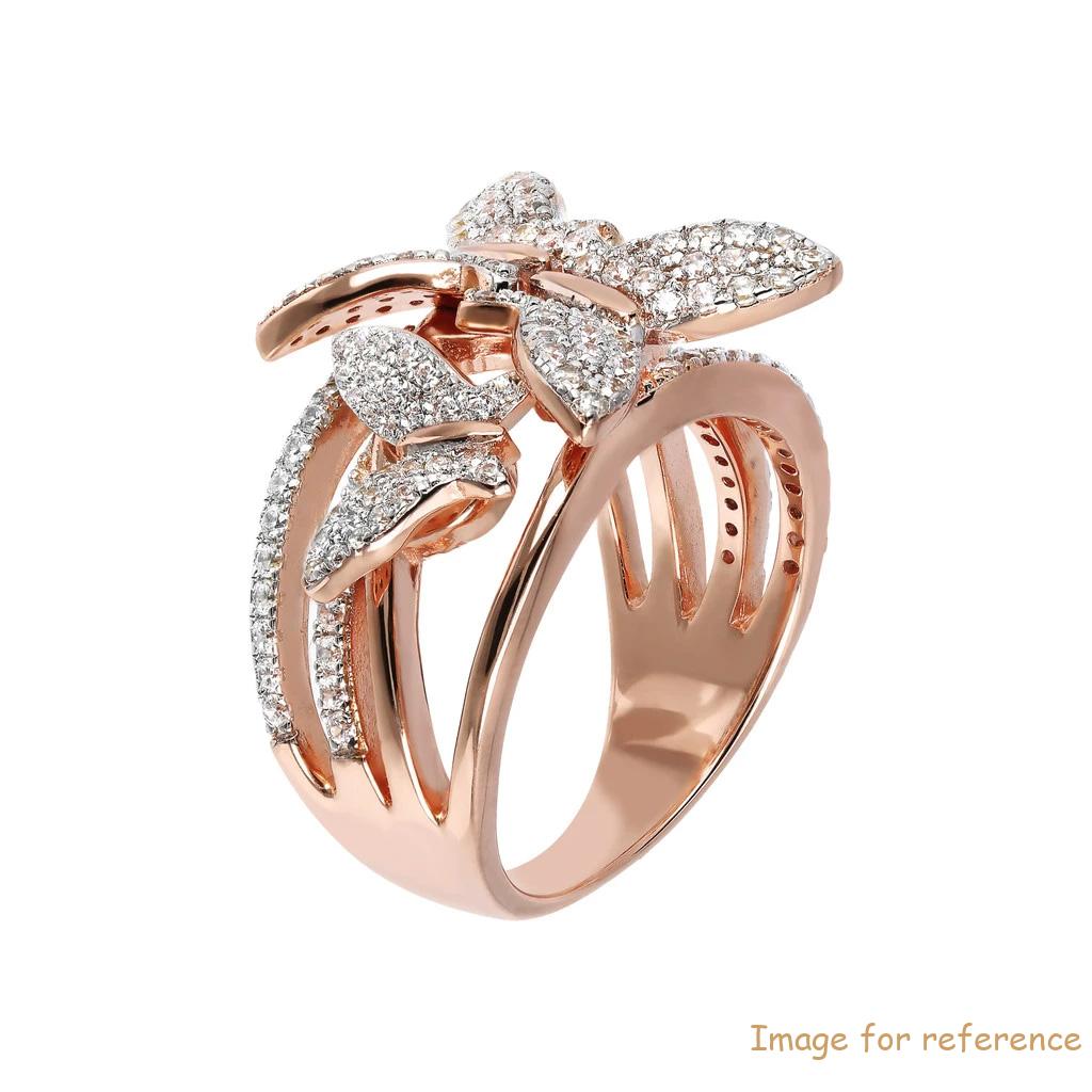 Custom cz ring 925 стерлинговое серебро с розовым золотом покрыто