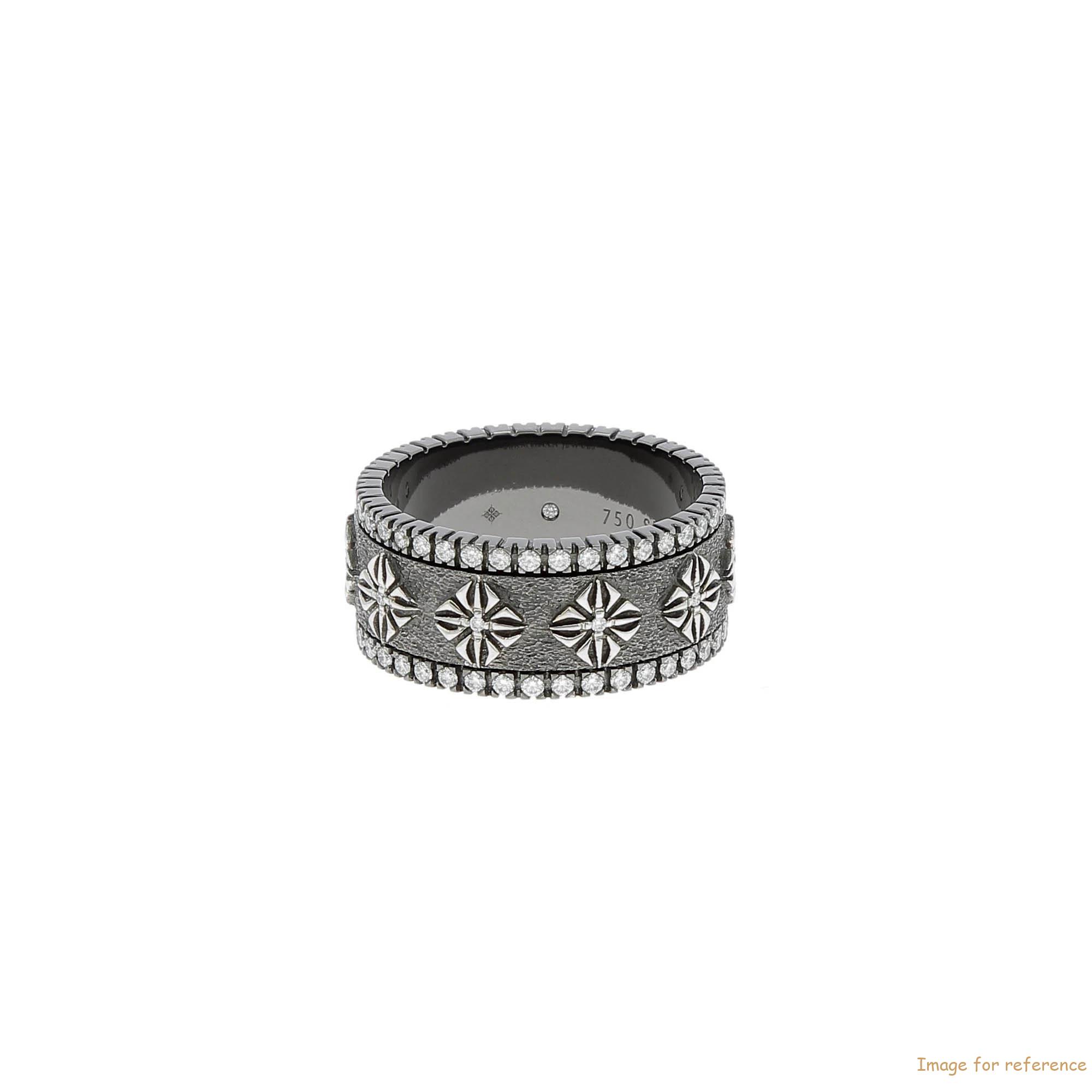 Custom design black rhodium plated white gold with CZ ring manufacturer