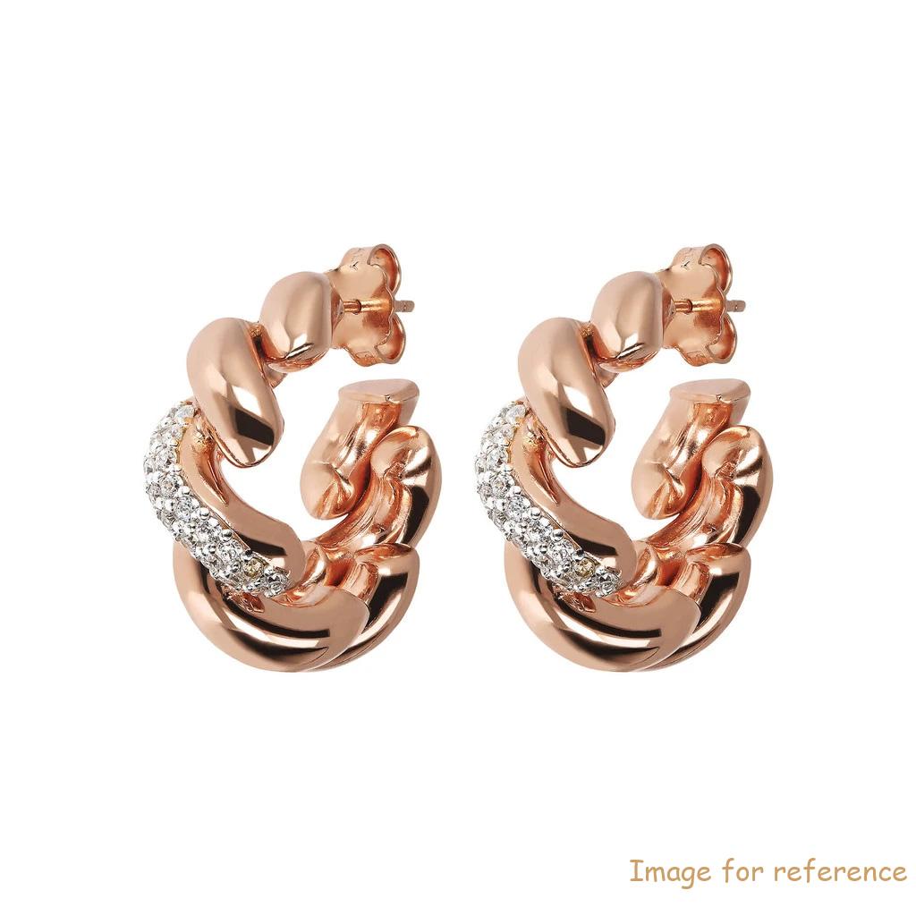 Portuguese 925 Sterling Silver 18K Rose Gold Plated Earrings Custom Zircon Jewelry Factory wholesale Manufacturers