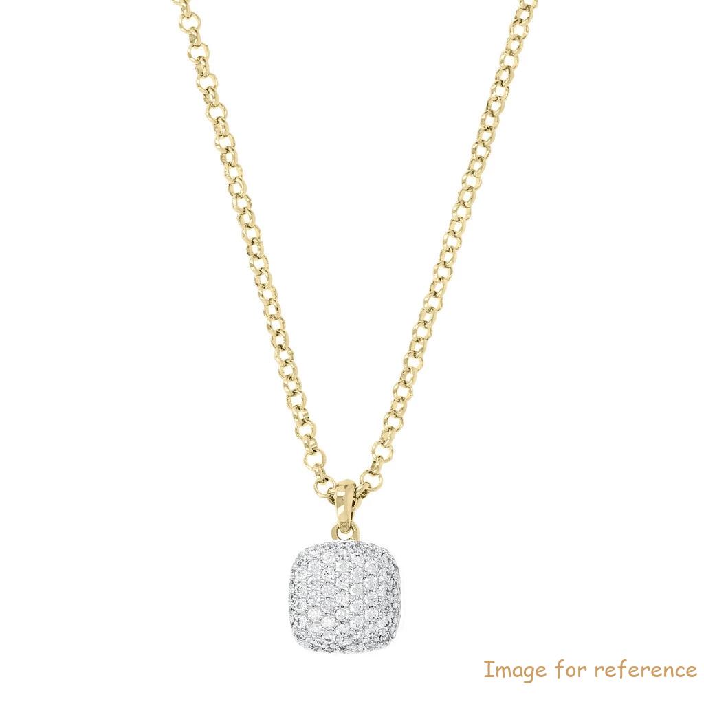 Russian Necklace with CZ Square Pendant Yellow Gold custom wholesaler