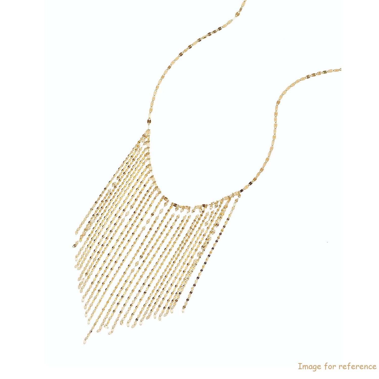 Custom 14k Long Fringe Necklace with gold or gold plated silver sterling finish