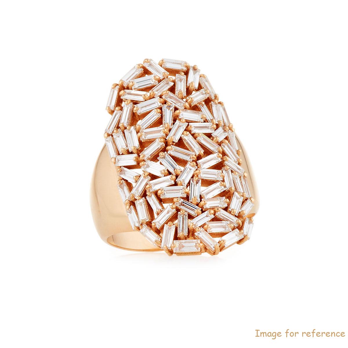 Custom CZ Ring in 18K Rose Gold vermail 925 sterling silver oem