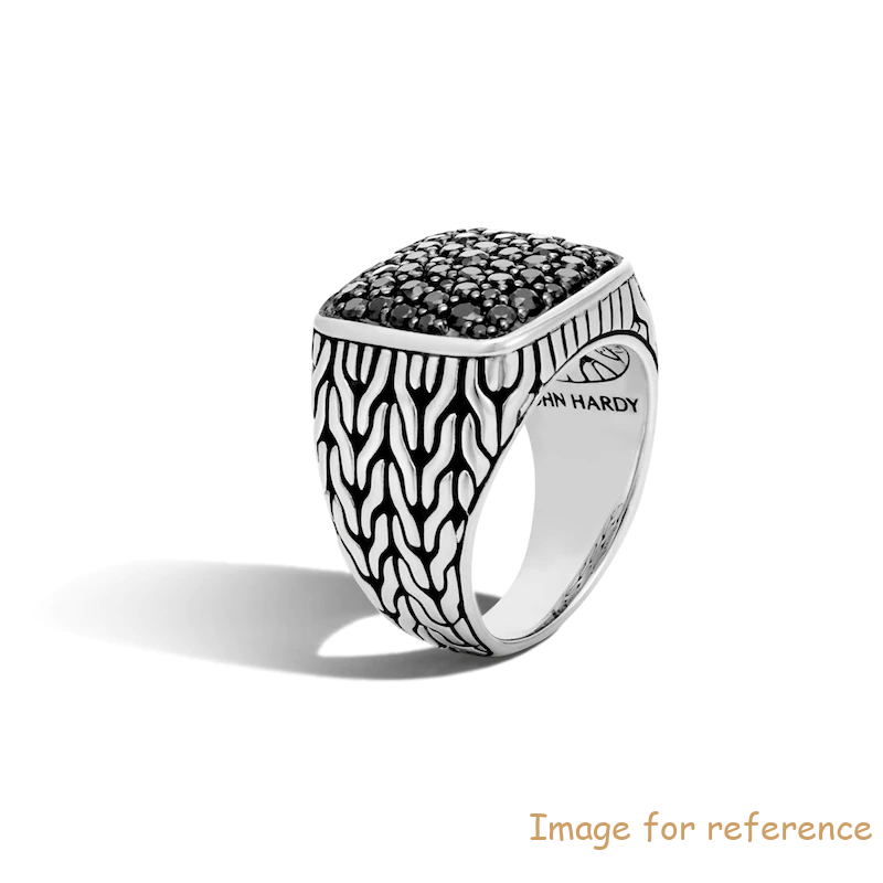 Custom Men's Classic Chain Signet Ring Sterling Silver design mens jewelry