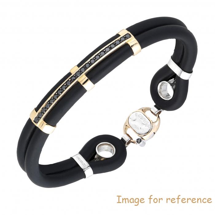 Custom OEM Rubber Bracelet in 18k gold vermeil on 925 sterling sølv