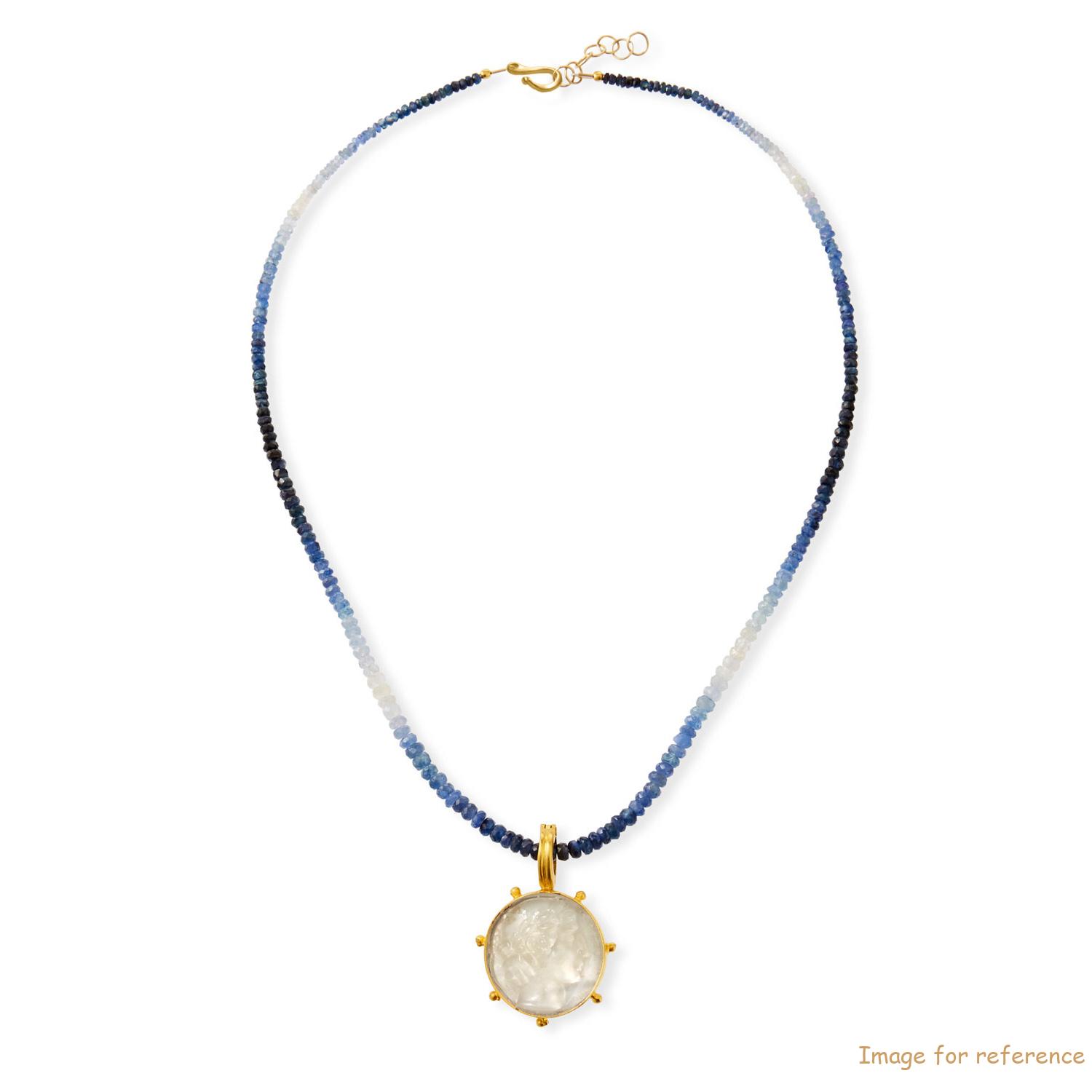 Custom Sapphire Necklace Italian Pendant or CZ sterling silver pendant OEM