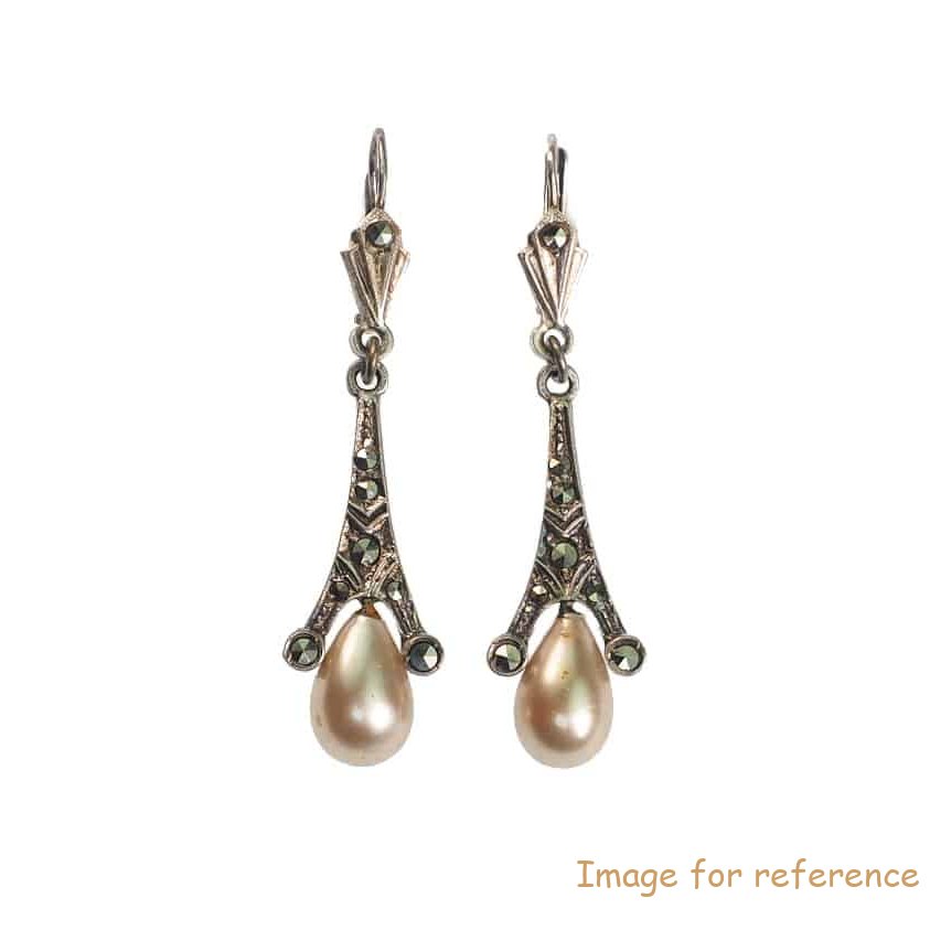 Custom Silver Pear earrings Design OEM service