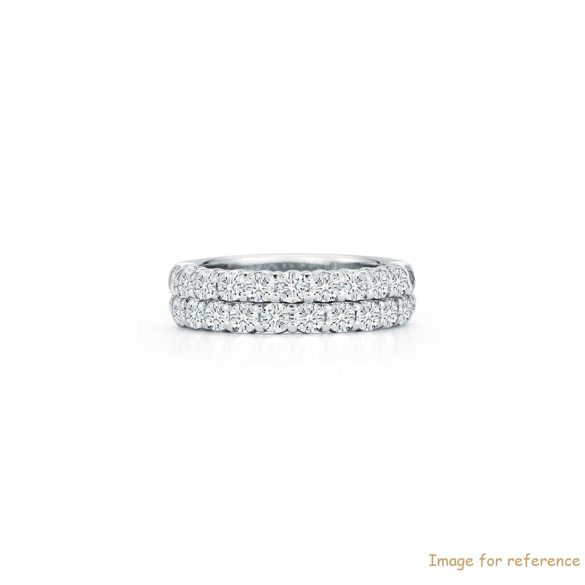 Custom Two-Row Eternity Band Ring in 18K White Gold Plating